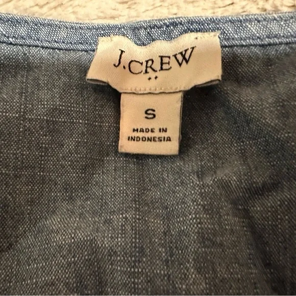 J. Crew Blue Indigo V Neck Blouse - Picture 5 of 7